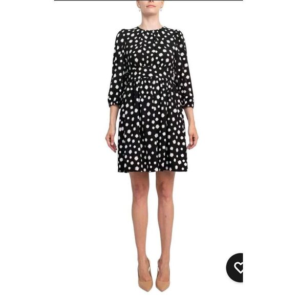 Maggy London Size 10 Women's Petite Wide Waistband Fit & Flare Dress - Picture 11 of 11